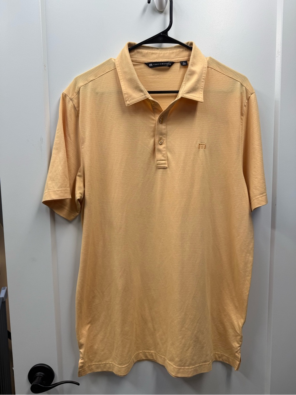 TravisMathew Orange Polo Performance Golf Stretch Lightweight Casual Athletic Lg